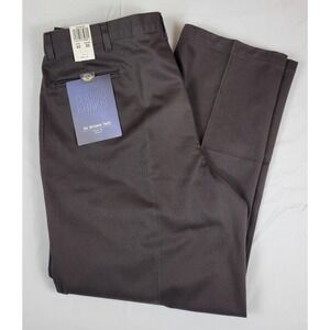 Dockers NWT Classic Khakis Mens 42x30 Brown Pleated Twill Pants USA Made